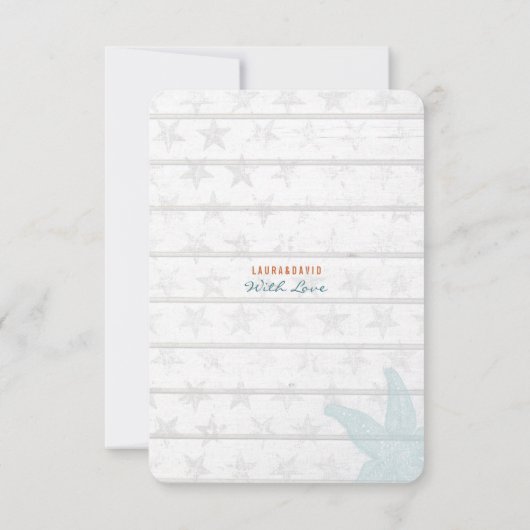 航海的なビーチウェディング | テーブル場所番号カード 招待状 (裏面)