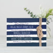 航海結びの水彩ストライプ ウェディング 招待状 (スタンド正面)