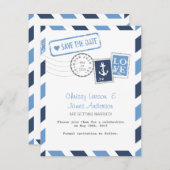 航海航空郵便カード Save the Date セーブザデート (正面/裏面)