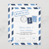 航海航空郵便カード Save the Date セーブザデート (正面/裏面)
