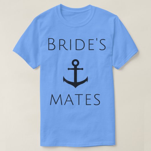 航海花嫁の仲間 , 黒い錨, 結婚式 Tシャツ (デザイン正面)