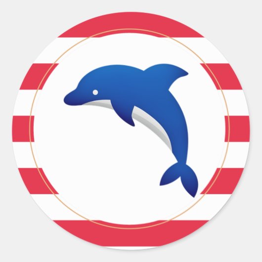 航海風の男の子ベビーシャワー ラウンドシール (正面)