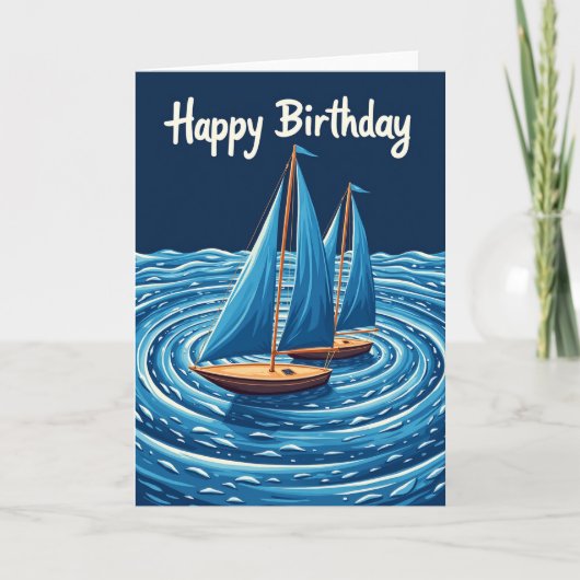 航海風の誕生日カード カード (正面)