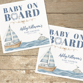 航海風ベビーシャワー Baby On Board スタンダードカクテルナプキン