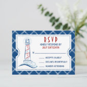 航海風結婚式招待状 RSVP カード (スタンド正面)