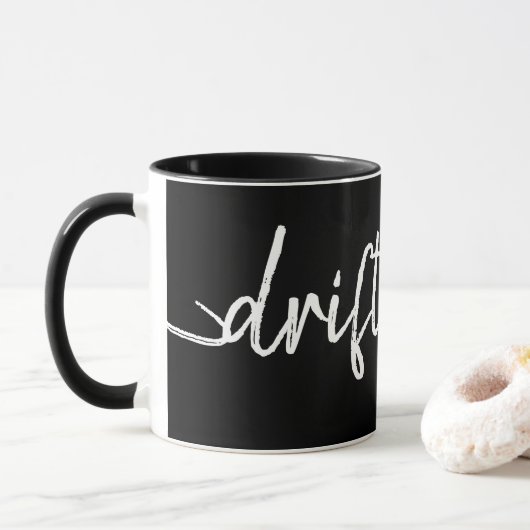 航海風DRIFT AWAY手書き風レタリング マグカップ (ドーナツ)