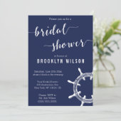 航海 ネイビーブルー ブライダルシャワー 招待状 ホイール (スタンド正面)