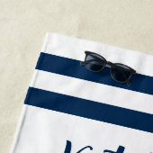 航海 ネイビー カスタム ウェディング バチェロレッテ パーティー ビーチタオル (インサイチュ)