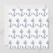 航海 ブライダルシャワー ネイビー アンカー 白 招待状 (裏面)