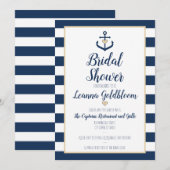 航海 ブライダルシャワー 招待状 - アンカー - ネイビー (正面/裏面)