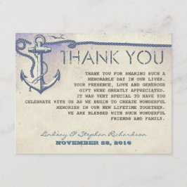航海 ヴィンテージ アンカー 結婚式 感謝カード