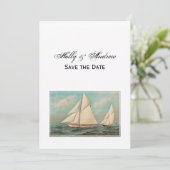 航海 ヴィンテージ ヨット レース #1 保存日付 招待状 (スタンド正面)