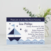 航海/帆船/ネイビー ベビーシャワー 招待状 (スタンド正面)