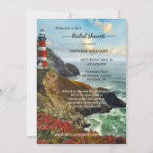 航海 灯台 海岸 婚前お披露目パーティー 招待状 (正面)