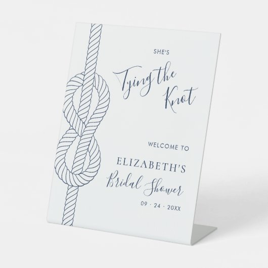 航海 結び目を結ぶ ブライダルシャワーの歓迎 台座サイン (正面)
