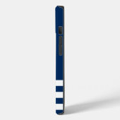 航海、錨ドルフィンネイビーブルーストライプド Case-Mate iPhoneケース (裏面 / 左)