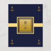 航海 青黄色 プラン 結婚式招待状 チラシ (正面)