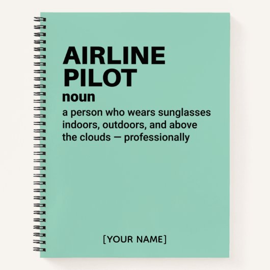 航空おもしろいパイロット定義ギフトノートブック ノートブック (正面)