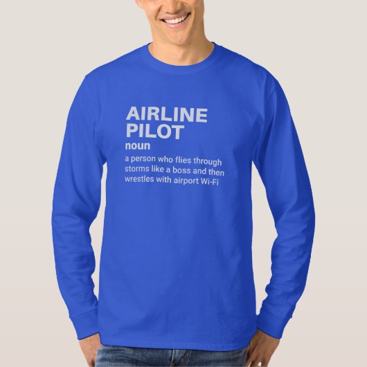 航空おもしろい乗務員定義 Tシャツ (正面)