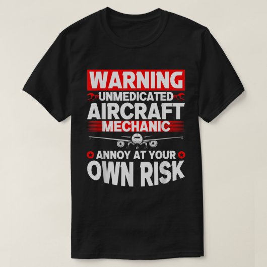 航空おもしろい整備士飛行機整備士1 Tシャツ (デザイン正面)