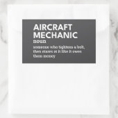 航空おもしろい整備士 – 航空ユーモア 長方形シール (バッグ)