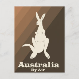 航空でオーストラリア カンガルー旅行のポスター ポストカード