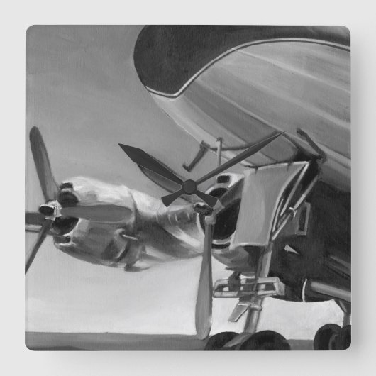 航空アイコン スクエア壁時計 (正面)