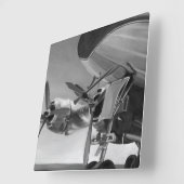 航空アイコン スクエア壁時計 (傾斜)