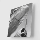 航空アイコン: 終わりの眺め スクエア壁時計 (傾斜)