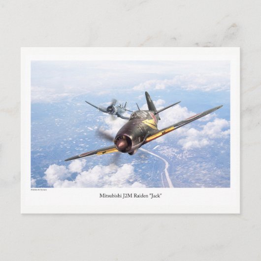 航空アート絵はがき「三菱 J2M ジャック」 ポストカード (正面)