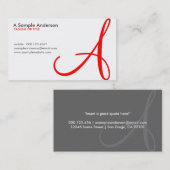 航空イニシャル:レッド 名刺 (正面/裏面)