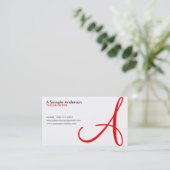 航空イニシャル:レッド 名刺 (スタンド正面)