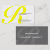 航空イニシャル:黄色 名刺 (正面/裏面)