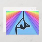 航空カラフルシルエットダンサー葉書 ポストカード (正面/裏面)