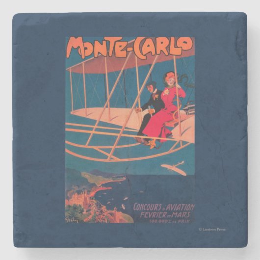 航空スポーツのなポスター ストーンコースター (正面)