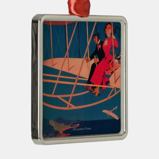 航空スポーツのなポスター メタルオーナメント (右)