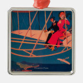 航空スポーツのなポスター メタルオーナメント (正面)