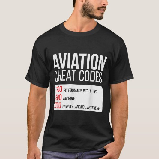 航空チートおもしろいコード – パイロットとATC Tシャツ (正面)