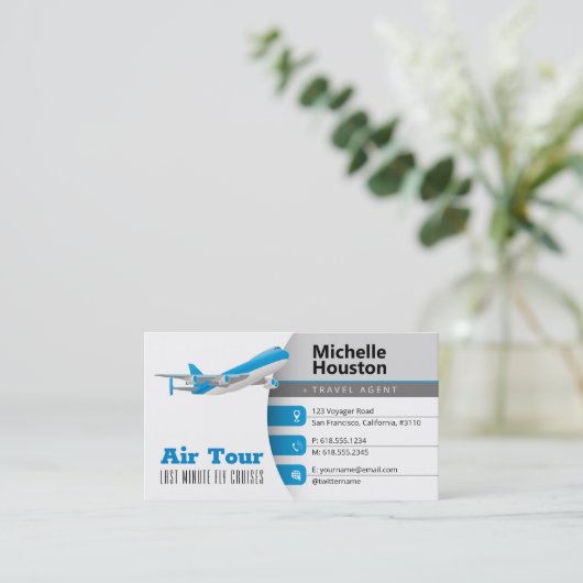 航空ツアー |旅行代理店 名刺 (スタンド正面)