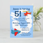 航空テーマバースデーパーティ招待状子供へ 招待状 (スタンド正面)