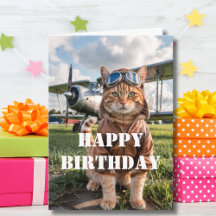 航空パイロット猫の誕生日グッズ 航空おもしろグッズ