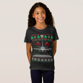 航空パイロット醜いクリスマスセーター飛行機操縦士 Tシャツ (正面フル)
