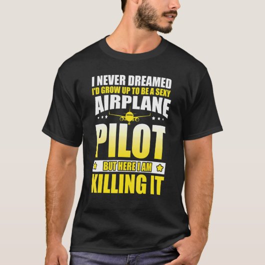 航空パイロット 飛行機 航空 パイロット Tシャツ (正面)