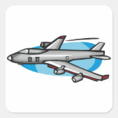 航空ファン向けジェット機 スクエアシール (正面)