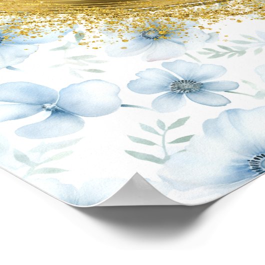 航空ボーホライトブルー結婚金ゴールドカスタムの8x10 ポスター (角)