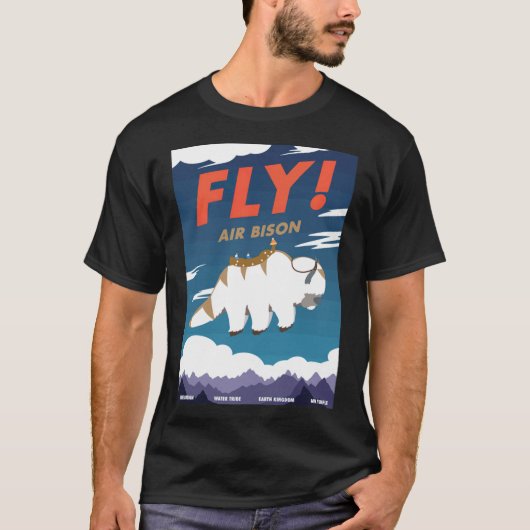 航空ポスターフライエアランチライディングアカデミー Tシャツ (正面)