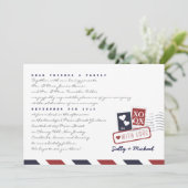 航空メールラブレターパーソナライズされたノート招待状 招待状 (スタンド正面)
