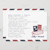 航空メールラブレターパーソナライズされたノート招待状 招待状 (正面/裏面)