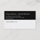 航空モダン整備士事業用カード 名刺 (裏面)