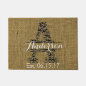 航空モノグラム書式指定文字A飛行機 ドアマット (正面)